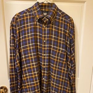 Paul & Shark Men's Button Down Brown Plaid Size L